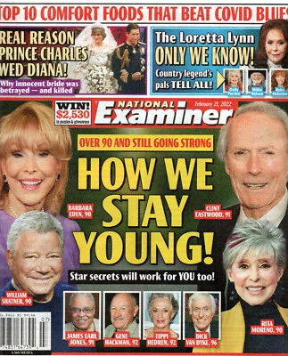 NATIONAL EXAMINER Magazine Feb. 21 2022 Barbara Eden Clint Eastwood Loretta Lynn - Image 1 of 2
