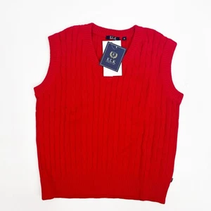 E.L.K Boys Vest Size 12 Red Cable Knit Cotton Vest American Classic - Picture 1 of 5