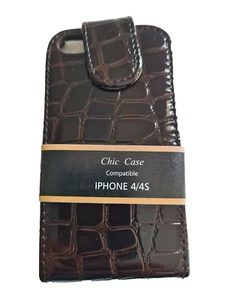 IPHONE 4 / 4S FALLS LEATHER CHIC MAGNETIC CLIP CASE - Picture 1 of 4