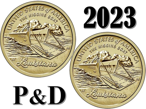 2023 P&D INNOVATION DOLLAR $1  - Louisiana - US Mint  -  UNC - 2 coins Set Cover