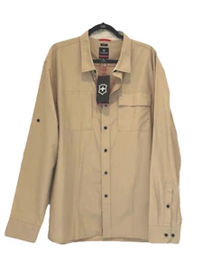 New With Tags VICTORINOX Whitman Shirt Kaki XXL Quick Dry Travel - Picture 1 of 8