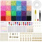 6100+ PCS Clay Beads Bracelet Making Kits, LauCentral 24 Colors 6mm Flat Round