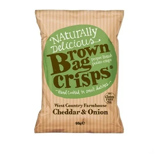 Brown Bag West Country Cheddar and Onion Crisps 20 x 40gm - Picture 1 of 4