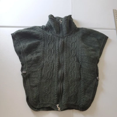 Aran Crafts Sweater Womens Small Green 100% Merino Wool Cable Knit Ireland Zip - Image 1 of 4