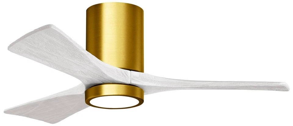 42" Matthews Irene 3H Brass and White Remote Hugger LED Ceiling Fan - Image 1 of 1