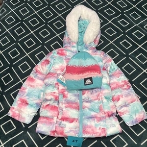 Snozu Mädchen gefütterte Fleece Jacke Batik Größe 4T Neu - Bild 1 von 8