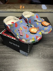 Crocs Chucky Classic Slip On Clogs Men's Size 12 Sandals Multi Blue Halloween - Picture 1 of 9