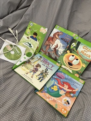 Leap Frog TAG Reader Green Stylus Pen N2390 #30704 & 4 Books - Image 1 of 4