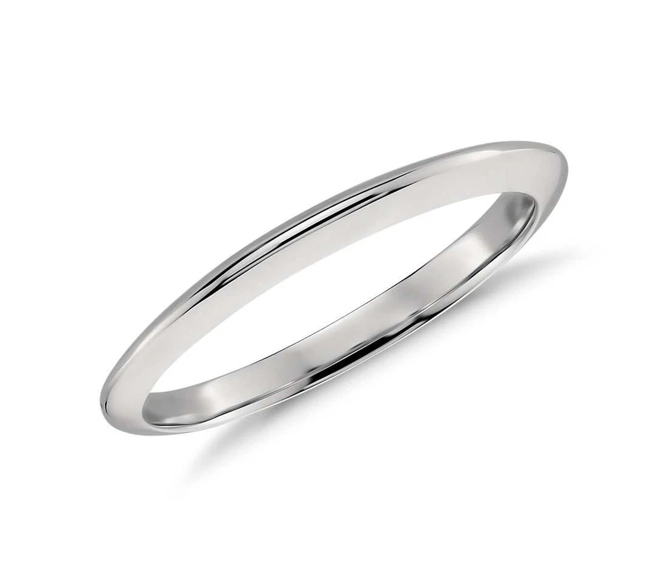 2mm Solid Platinum 950 Knife Edge Design Comfort Fit Wedding Band Ring All Sizes - Image 1 of 1