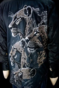 Robert Graham Lions Shadow Neu mit Etikett 598 $ limitierte Auflage opulent bestickt klein - Bild 1 von 20