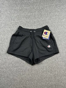 Pantaloncini corti donna Champion taglia S neri tessuto rovesciato sportivi cordoncino - Foto 1 di 15