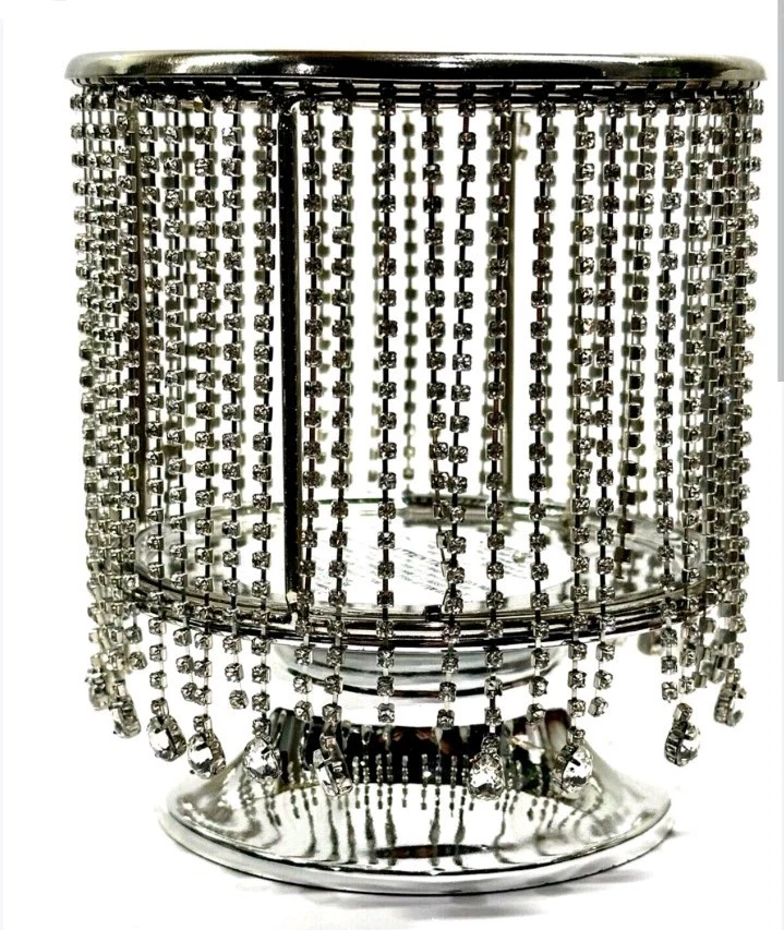 Bath & Body Works Rhinestone Dangling Gems 3 Wick Pedestal Candle Holder