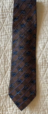 Corbata Ermenegildo Zegna Hecha en Italia Vintage Texturizada Seda Power en Marrón (Multi) Foto 1 de 4