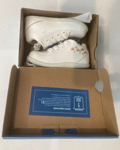 Stride Rite SRT Emilia Lederschuh Kleinkind Mädchen Größe 7M weiß & rosa geblümt - Bild 1 von 4