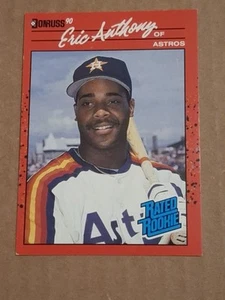 1990 ERIC ANTHONY DONRUSS BASEBALL ROOKIE CARD RC #34 HOUSTON ASTROS MARINERS - Picture 1 of 2