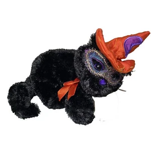 DanDee Halloween Gato Negro Peluche Naranja Bruja Sombrero y Máscara Disfraz Gatito Juguete Suave  - Imagen 1 de 7