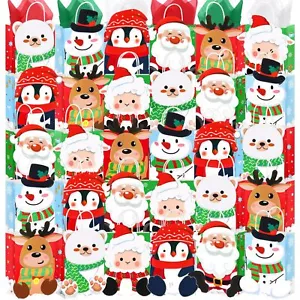 30PCS Christmas Gift Bags Bulk 8.2"x5.9"x3.15" Small Christmas Bags with Tiss... - Picture 1 of 7