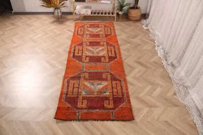 7 ft Runner Rugs, Turkish Rug, Cool Rugs, Vintage Rug, 3x8, Bedroom Rug - Image 1 of 4