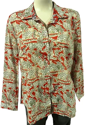 Talbots Petite Women's Shirt Blouse Size L PL - Tiger Print  NWT NEW MSRP $70 - Image 1 of 4