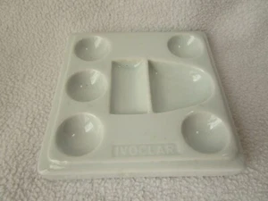 Ivoclar raro vecchio piatto porta dentista porcellana bianca 10x9,5cm ottime condizioni - Foto 1 di 5