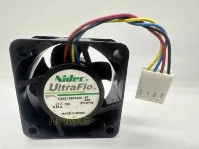 NIDEC U40G12BS19A5-57 DC12V 0.41A 4020 4CM 4-Pin High Airflow Cooling Fan - Image 1 of 4