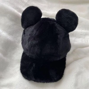 Tokyo Disney Resort Fluffy Mickey CAP Black Ears HeadBand Hat 58cm Japan used - Picture 1 of 4