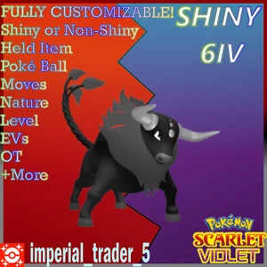 Pokémon Scarlet and Violet ✨SHINY✨ Paldean Tauros 🔥  W/ Best 6IV + Customizable - Picture 1 of 1