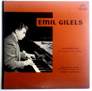 EMIL GILELS Rachmaninoff Piano Concerto No 3 Andre Cluytens LP Vinyl Angel 35230 - Picture 1 of 7