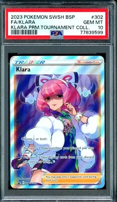 PSA 10 Klara SWSH302 Promo Full Art Trainer Pokemon Card English 2023 - Image 1 of 2