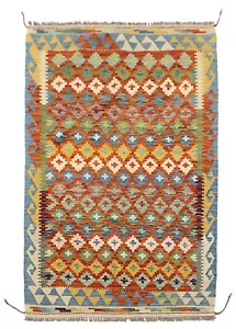 Colorful Hand-Made Kilim Area Rug 3.5x5.5 - Picture 1 of 3