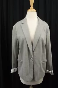 NEW Adrianna Papell Womens Ponte Blazer Jacket Coat Medium Gray NWT Business - Picture 1 of 7