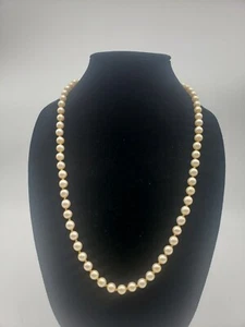Vintage Vendome Gold Tone Clasp Faux Pearl Necklace 13.2" - Picture 1 of 4