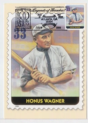 TurtlesTradingPost- Legends of Baseball Honus Wagner 2000 #3408q FDC- Max Card - Image 1 of 2