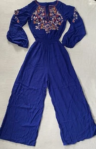Neuer blauer Jumpsuit mit Blumenstickerei für Damen von Boden - Größe 8 - ohne Etikett  - Bild 1 von 7