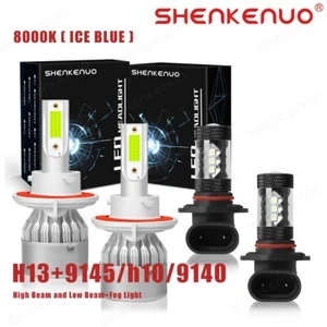 FOR Dodge Durango 2007 - 2009 Headlights & Fog Lights 8000k H13+9145 LED Bulb 4X - Picture 1 of 13