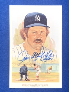 Jim "Catfish" Hunter HOF Autographed Perez Steele Celebration NY Yankees - Picture 1 of 2