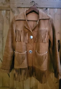 Vtg. 'Pioneer Wear' Womens Suede Fringed Western Jacket - S - Picture 1 of 9