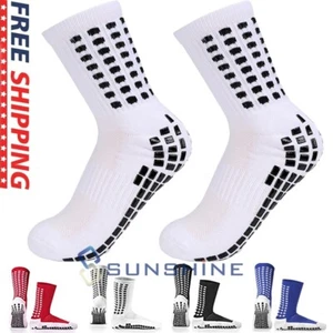 Anti Slip Football Mens Socks High Tube Sports Soccer Athletic Compression Socks - Picture 1 of 19