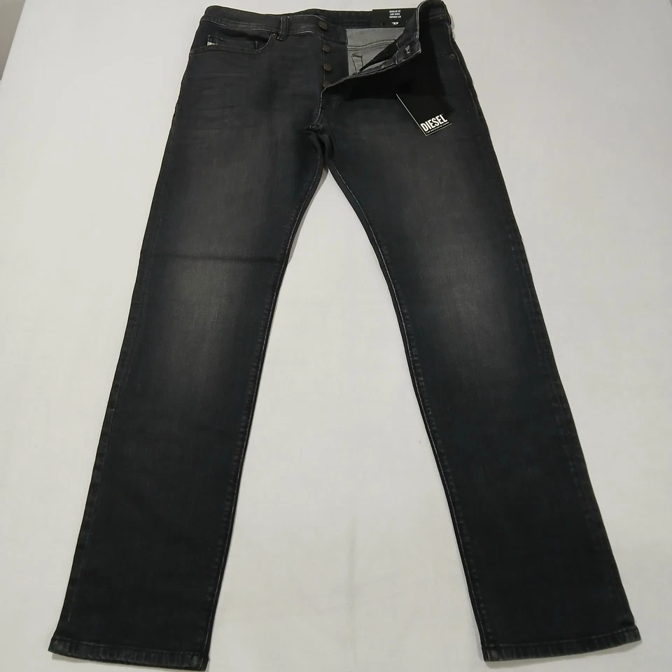 DIESEL Jeans Mens 34x32 Safado Straight Black RM063 Button Fly