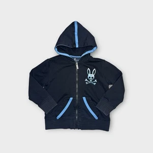 Psycho Bunny Priory Zip Up Black Hoodie Sweatshirt - Picture 1 of 5