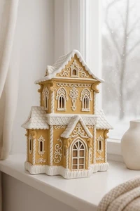 Clayre&Eef Casa di Pan di Zenzero LED, Decorazione Natalizia - Foto 1 di 1