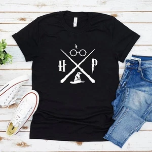 Wizard Wand T-Shirt Magic School Tee Unisex Gift Summer Graphic Top Casual - Picture 1 of 8