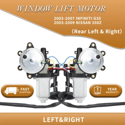 2X Motores de ventana para 03-07 Infiniti G35 y 03-09 Nissan 350Z delantero izquierdo y derecho Foto 1 de 4