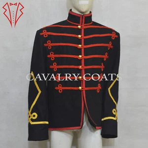 Jimi Hendrix Hussar Jacket, Men's Black Wool Musical Paris Cemetery Tunic Jacket - Picture 1 of 5