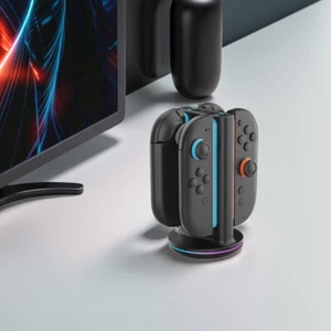 Magnetic Charger Station with Lights for Nintendo Switch2 Joy-Con Accessories - Afbeelding 1 van 9