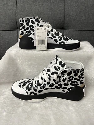 Adidas Stella McCartney x Treino Mid Leopard Print White Black FY1179 Sz 5 - Image 1 of 4