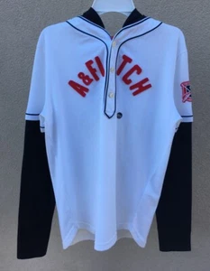 ABERCROMBIE KIDS BOYS HOODIE Tee Size 15/16 White black NEW authentic - Picture 1 of 5