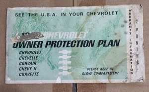1966 Chevrolet Owner Protection Plan Booklet Warranty Protect-O-Plate - Picture 1 of 3