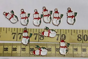 21,5x12,5xmm Esmalte Navidad Muñeco de Nieve Aleación Colgante Dije Artesanía 10 piezas / RS69 - Imagen 1 de 1
