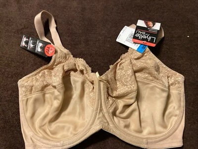 Lilyette Bali Minimizer Bra Tailored Lace Trim Shaping UW-Xtra 36DDD Beige NWT - Image 1 of 4